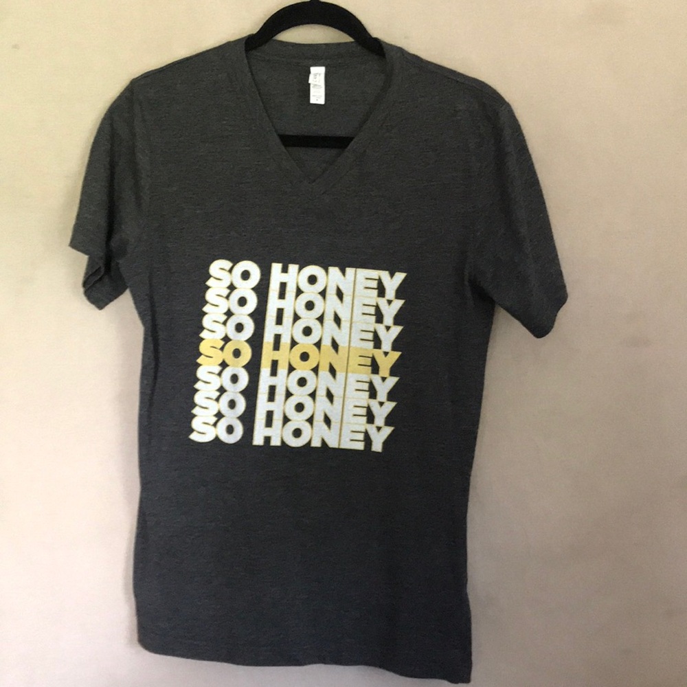 Men's V-Neck T-Shirt Size Medium So Honey